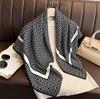 Versatile British-Style Silk Square Scarf - 90cm Solid Color Shawl & Headscarf