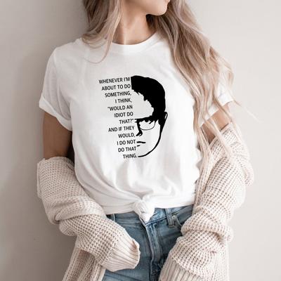 Komik Dwight Schrute Tişörtü Ofis TV Şovu Tişörtü Kadın Tişörtleri Kısa Kollu Grafik Tişörtler Ofis Aşığı Tişörtü
