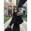 Womens Short Winter Padded Coat With Fur Hood Slim Fit Fleece Lined Warm Jacket
