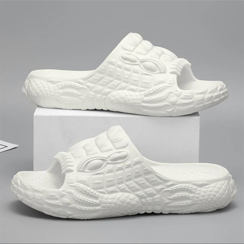 

Тапочки из крокодиловой кожи для мужчин, сандалии для дома и улицы, мужские шлепанцы, домашние тапочки, шлепанцы для пляжа, мягкие шлепанцы на толстой подошве, повседневная обувь 40-41