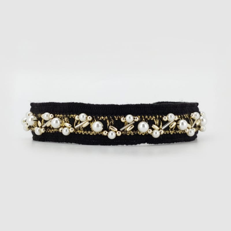 LALA Perle Ethnisches Haarband - Schwarz