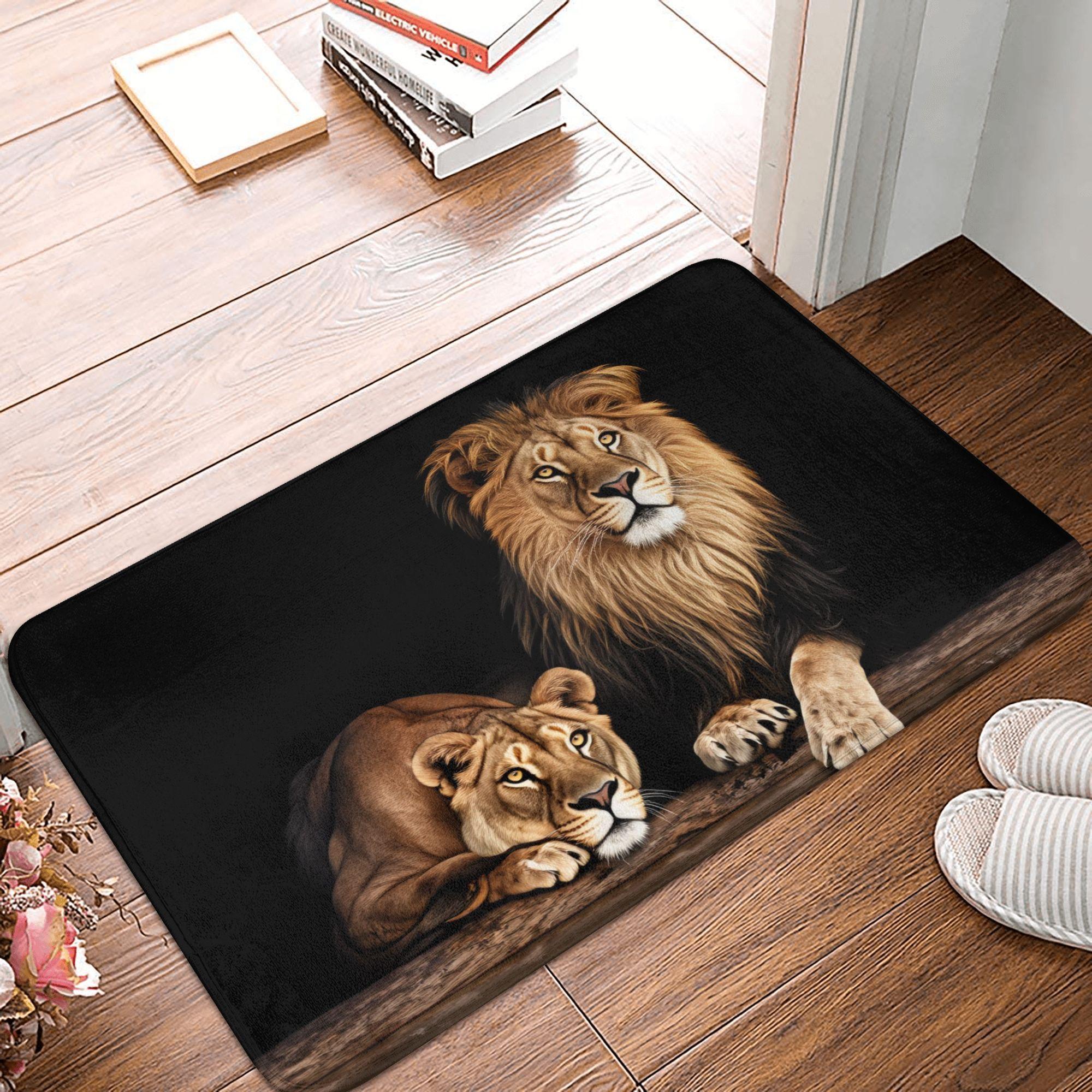 Psychedelic 3D Snow Wolf Animal Floor Door Bath Kitchen Mats Anti-Slip Indoor Wolf Lover Doormat Toilet Entrance Carpet Rug 40cmx60cm