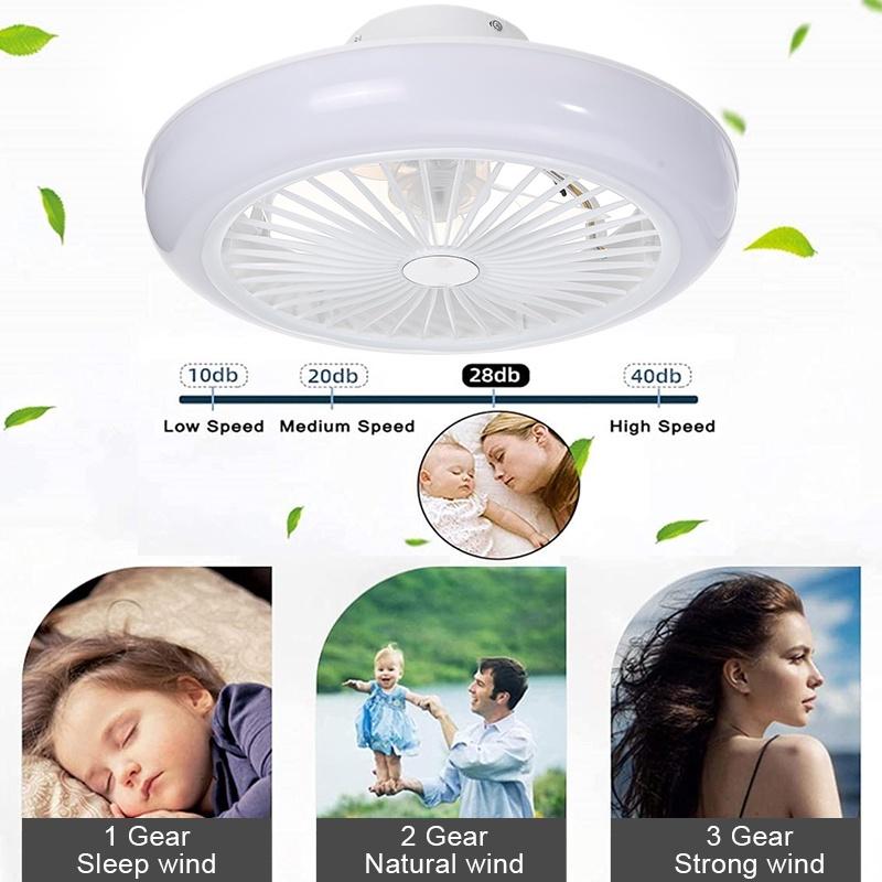 Ventilateur de plafond LED moderne avec télécommande, silencieux, 3 vitesses réglables, intensité variable, pour salon, 44 cm