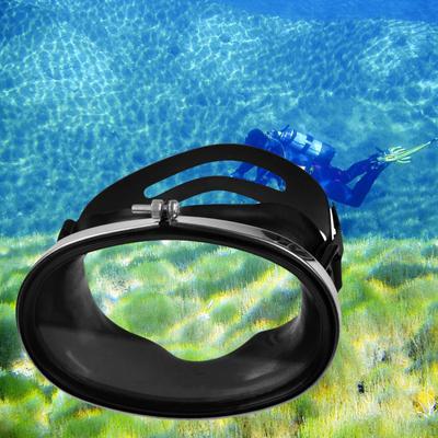Diving Ly Stainless Steel Oval Shape Classic Silicone Mask, Black