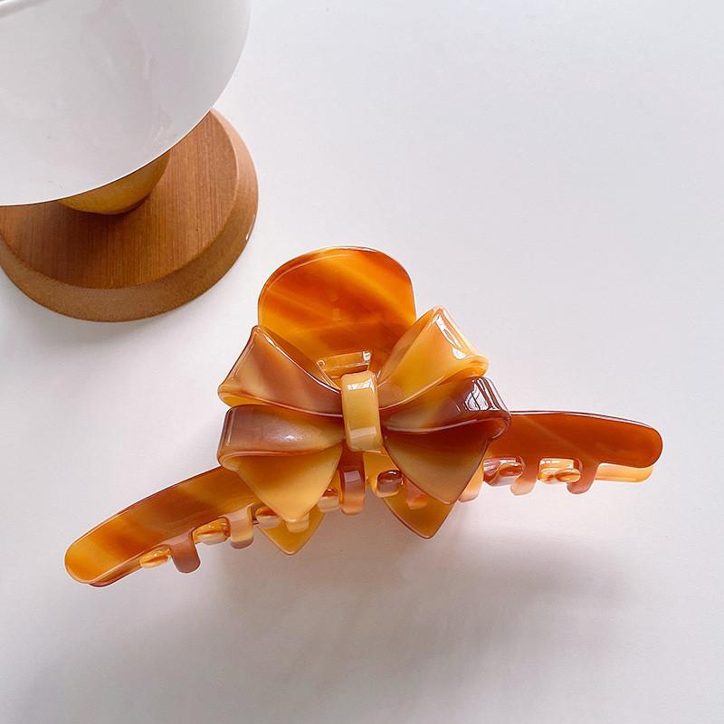 Oversized Bow Hair Clip Fashionable Acetate Hair Claw For Stylish Women With Multiple Color Options