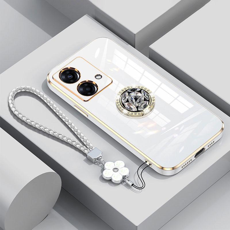 Pouzdro s diamantovým prstenem pro Motorola Moto G84, luxusní, s diamantovým prstenem, krytem a pokovením pro telefon Motorola Moto G84, G54 5G, G13, G23, G73.