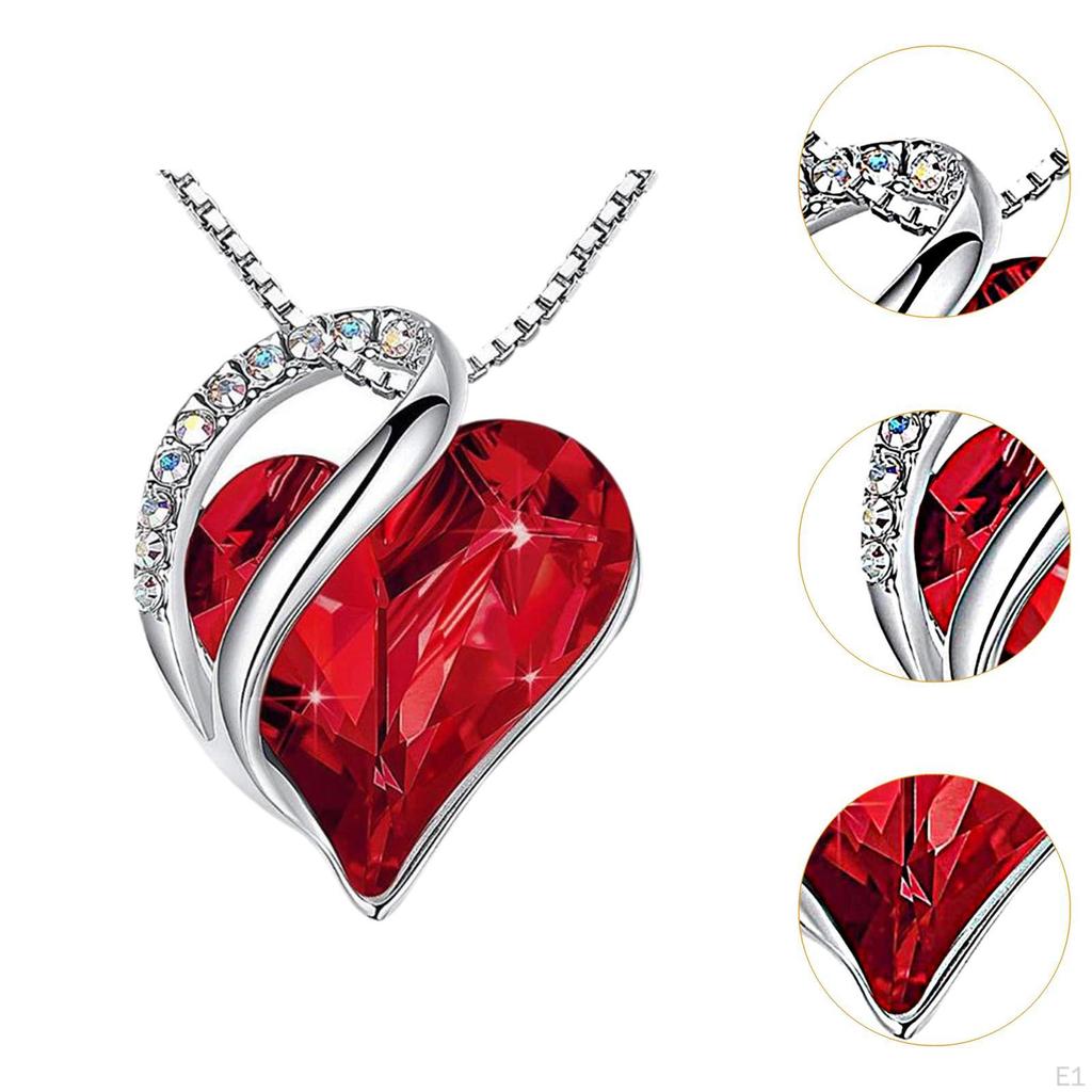 Love Heart Pendant Necklace Jewelry for Anniversary Birthday Gifts Wife