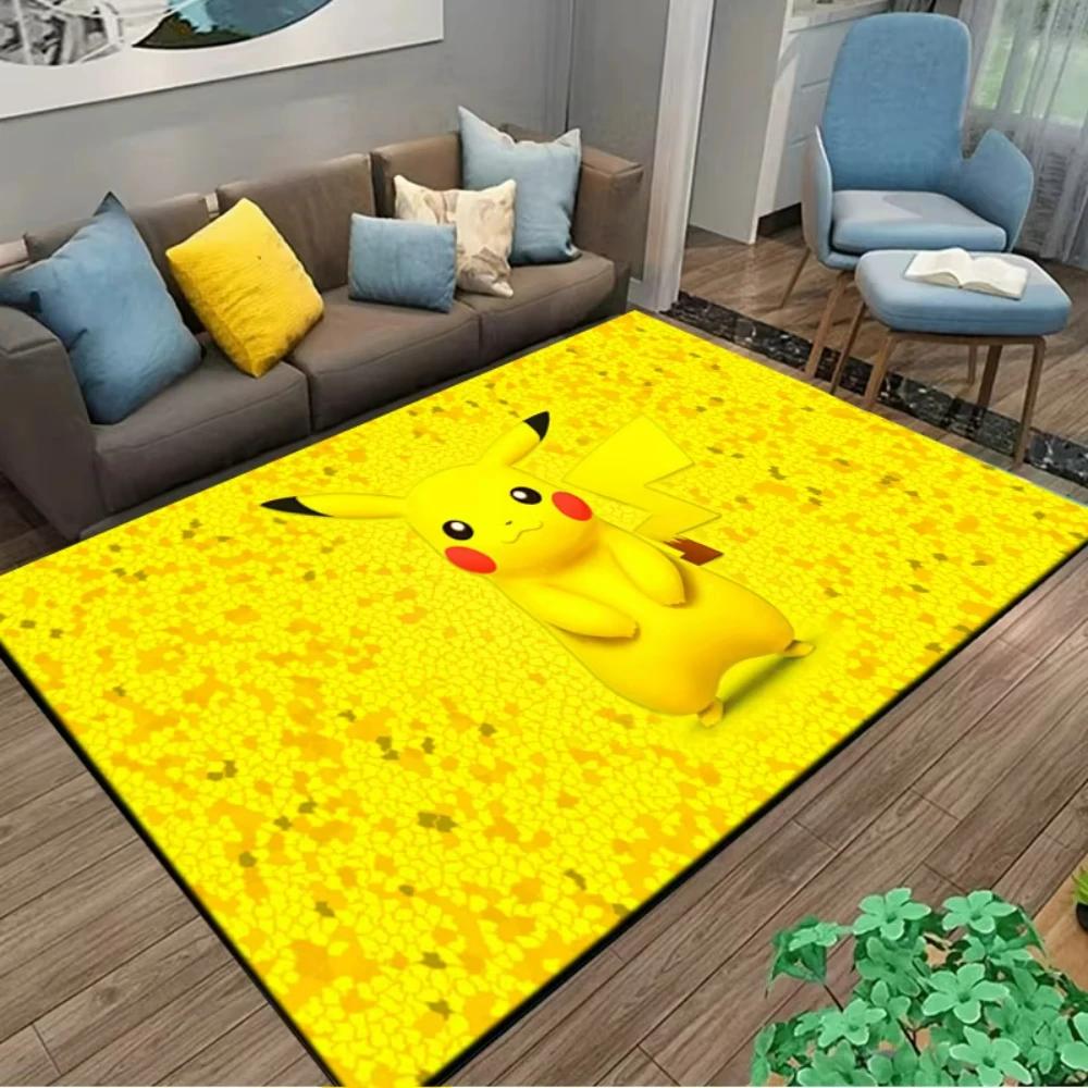 PIkachu Pokemon Anime Themed Carpet for Living Room Bedroom Kid's Room NonSlip Playmat Balcony Lounge Sofa Rug Gift Ide