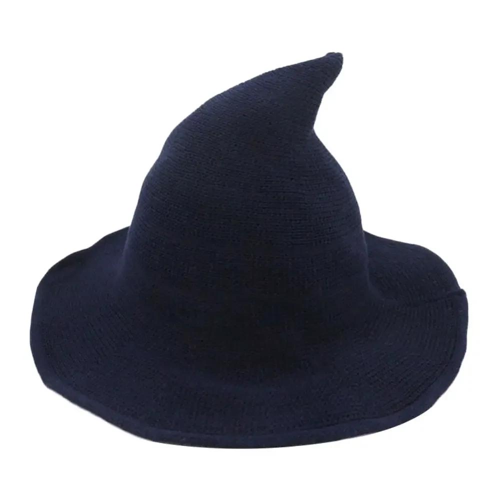 Fashion Vintage Witch Hat Party Halloween Wool Knit Hat Portable Festival Decoration for Women