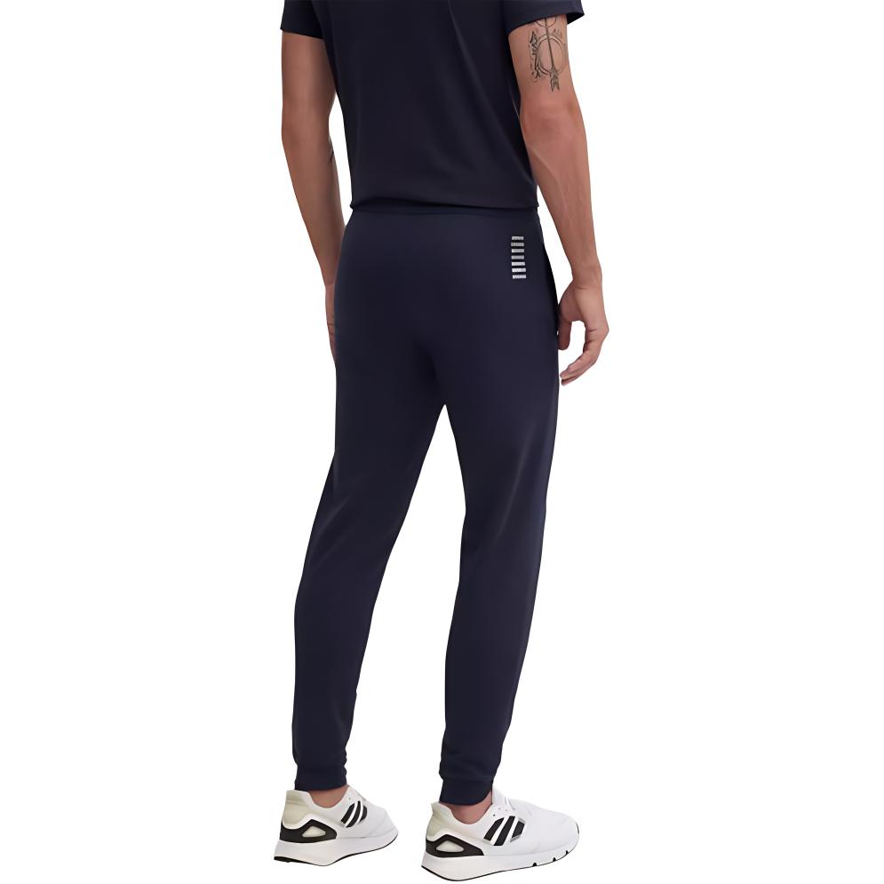 Emporio Armani EA7 FW24 Solid Color Drawstring Letter Pattern Jogger Knit Pants Men bottoms Dark-Blue 8NPP66-PJVRZ-1562