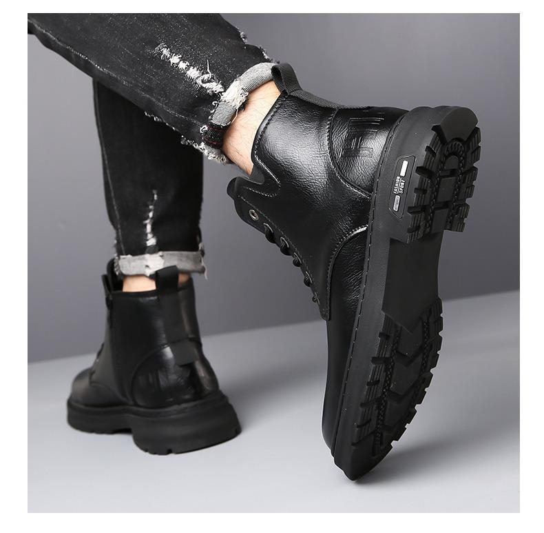 2025 Men's High-Top Martin Boots - Autumn & Winter Casual British Style, Youth Trend, Big Yellow