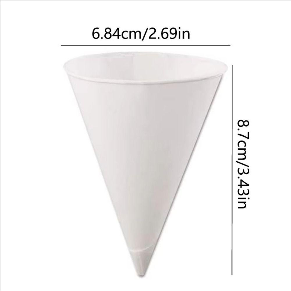 250Pcs Leakproof Disposable Paper Cups 3.7 OZ Cone Party Tableware White Paper Cone Cups  Picnic