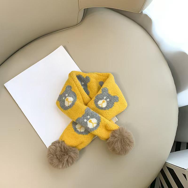 Boys' And Girls' Autumn And Winter Warm Neck Warmer Knitted Cross Scarf