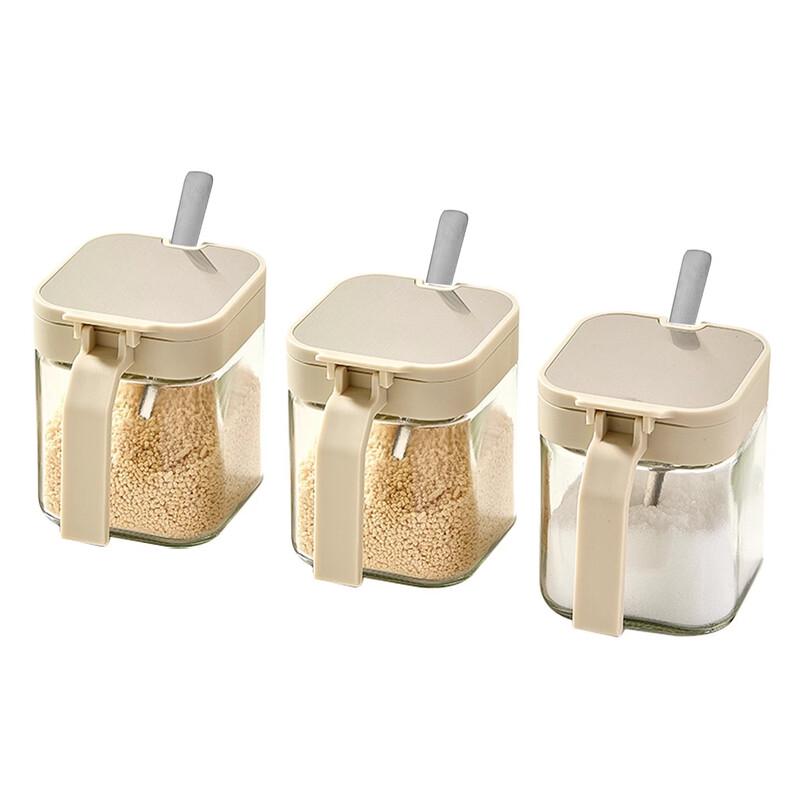 Ru Han Glass Seasoning Jars Set with Wall Rack
