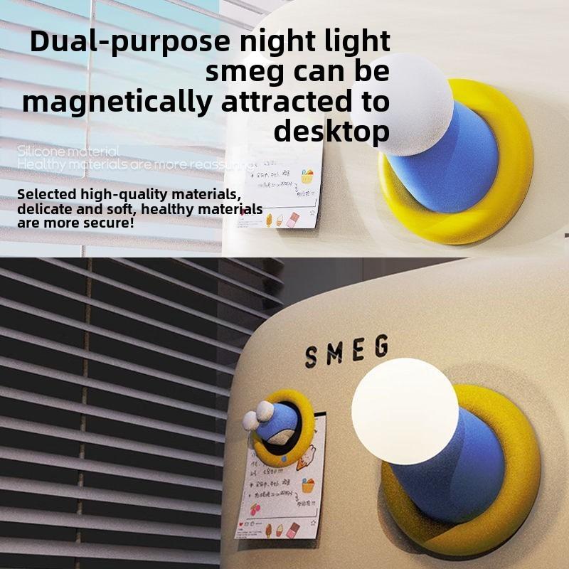 Doraemon 2D Animation Peripheral Creative Cute Round Hand Shape Home Bedroom Bedside Night Lamp Desktop Decoration Ornament Gift