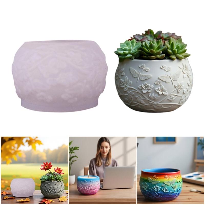 Creative Dragonflies Shape Silicone Handmade Mold for Resin Art Candle Making Decorative Plant Pots Craft Projects