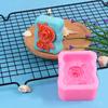 3D Rosen Duftkerzenform Bärenform Bärenkerzen Gießformen Blumenseife Gießformen Silikonform für Kerzen