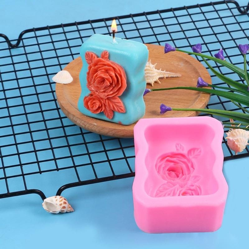 3D Rosen Duftkerzenform Bärenform Bärenkerzen Gießformen Blumenseife Gießformen Silikonform für Kerzen