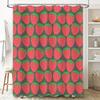 Strawberry Shower Curtain Red and Green Fruit Pattern Bath Decoration with Rod Pocket Hole for Bathroom Decor Size: 72x84 Inches