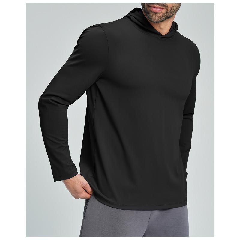 Men S Casual Sports Fitness Hooded Long Sleeve T Shirt
