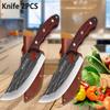 WXCOO Forged Butcher Knife Fish Boning Knife DIY Kitchen Stainless Steel Fruit Slicing Vegetable Chef Wooden Handle BBQ Cooking