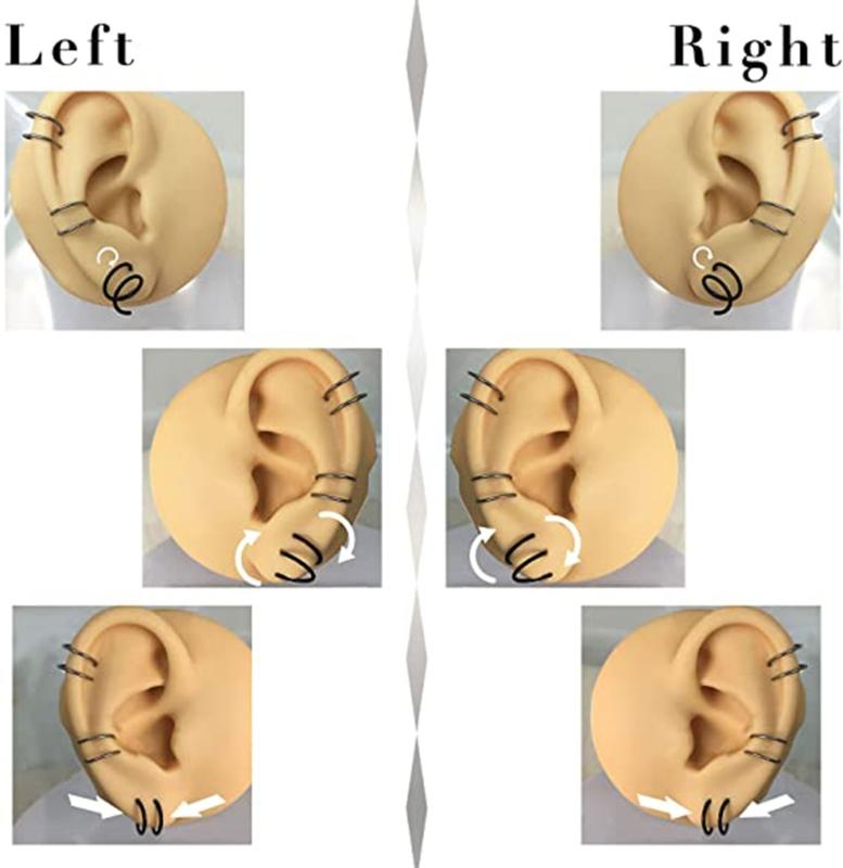 4Pieces Nose Rings Hoops Surgical Steel Double Spiral Nose Ring Left or Right Single Pierced Nose Piercing for Women Men