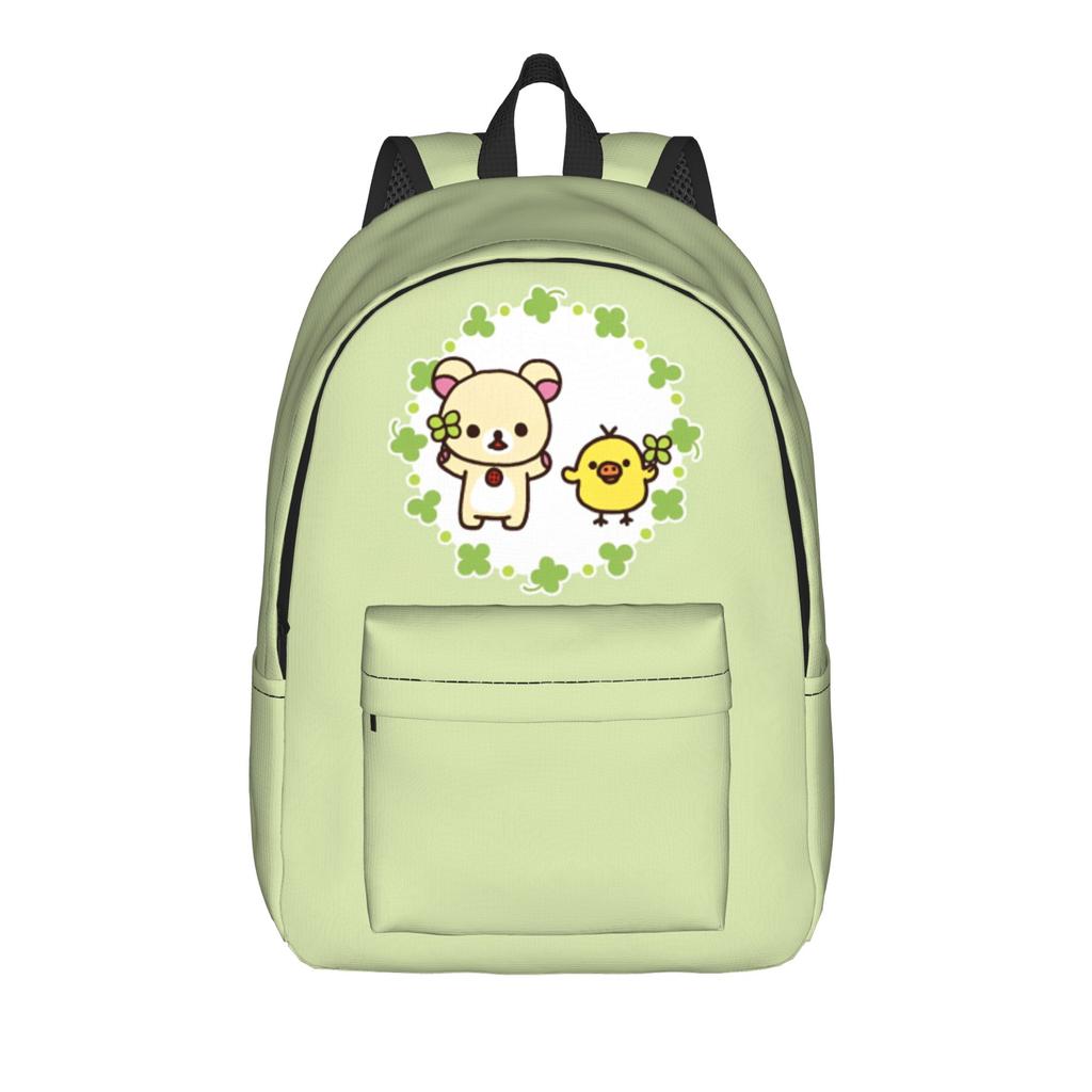 Pink Rilakkumas Cartoon Backpack for Men Women Teenage Student Work Daypack Laptop Canvas Bags Durable