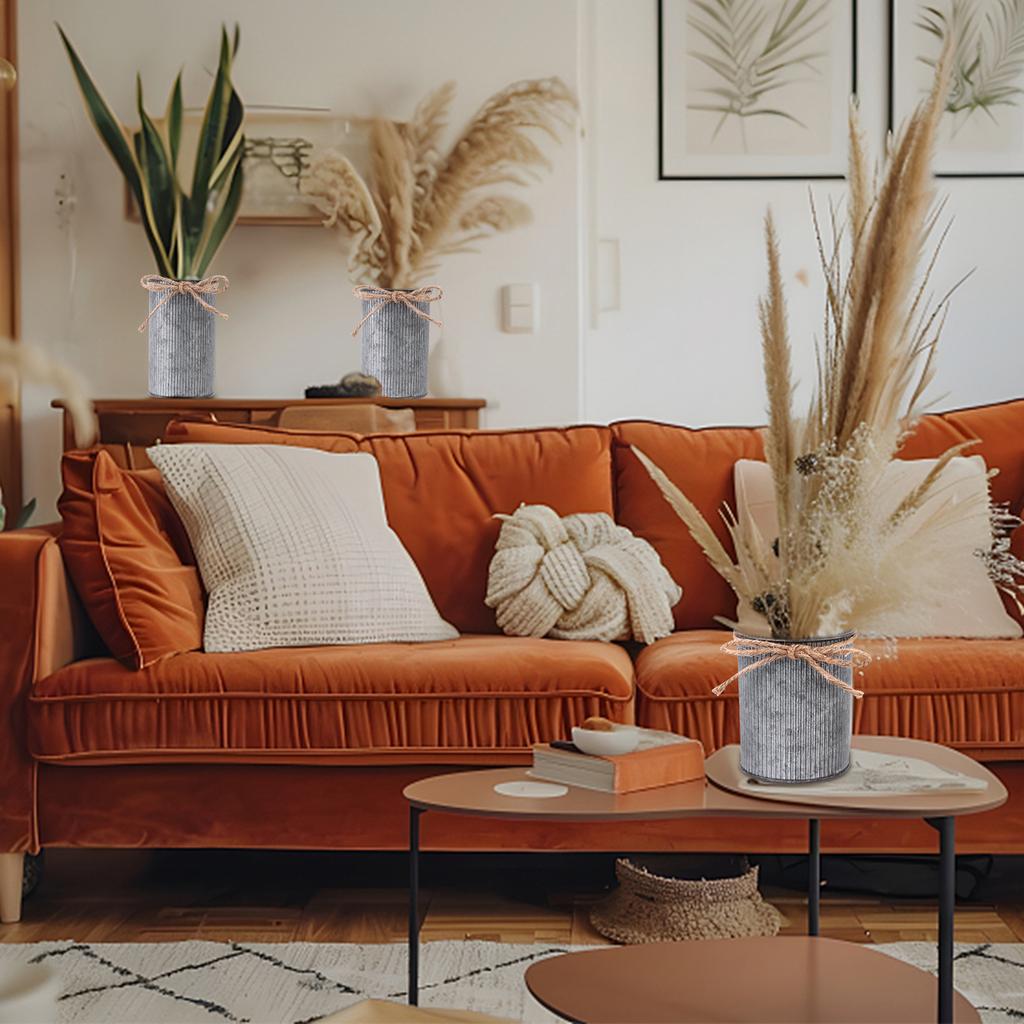 16 Pcs High Farmhouse Vase Decor 4.33" Metal Flower Vases Iron Rustic Vases With Twine Small Vases Bulk Centerpieces Vases For T