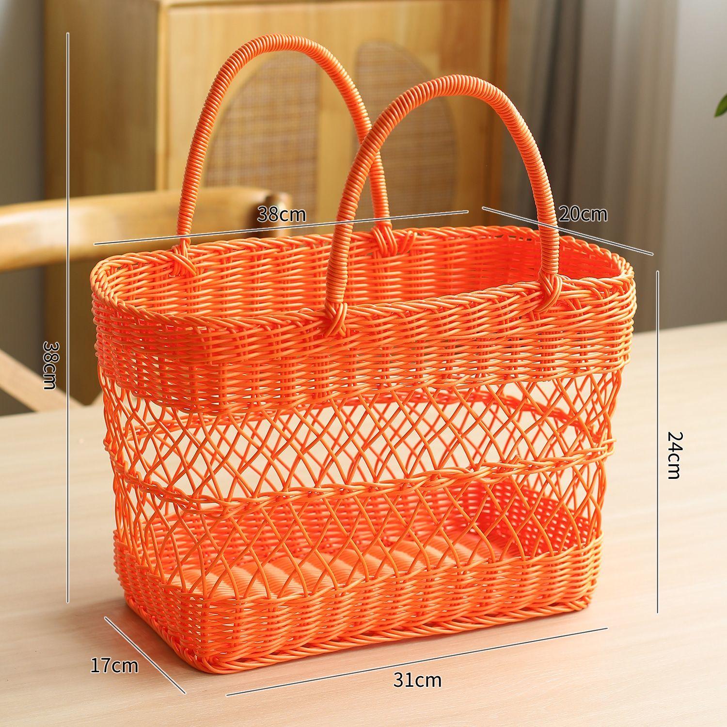 Портативная корзина для ванной, корзина для хранения плавательных принадлежностей, корзина для овощей 26x30cm оранжевый