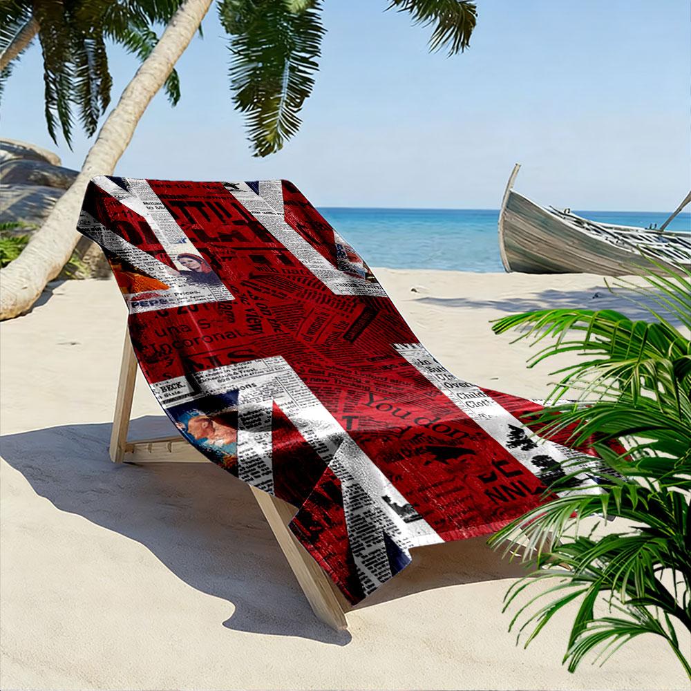 Union Jack Newsprint Design A must-have beach towel for beach travel