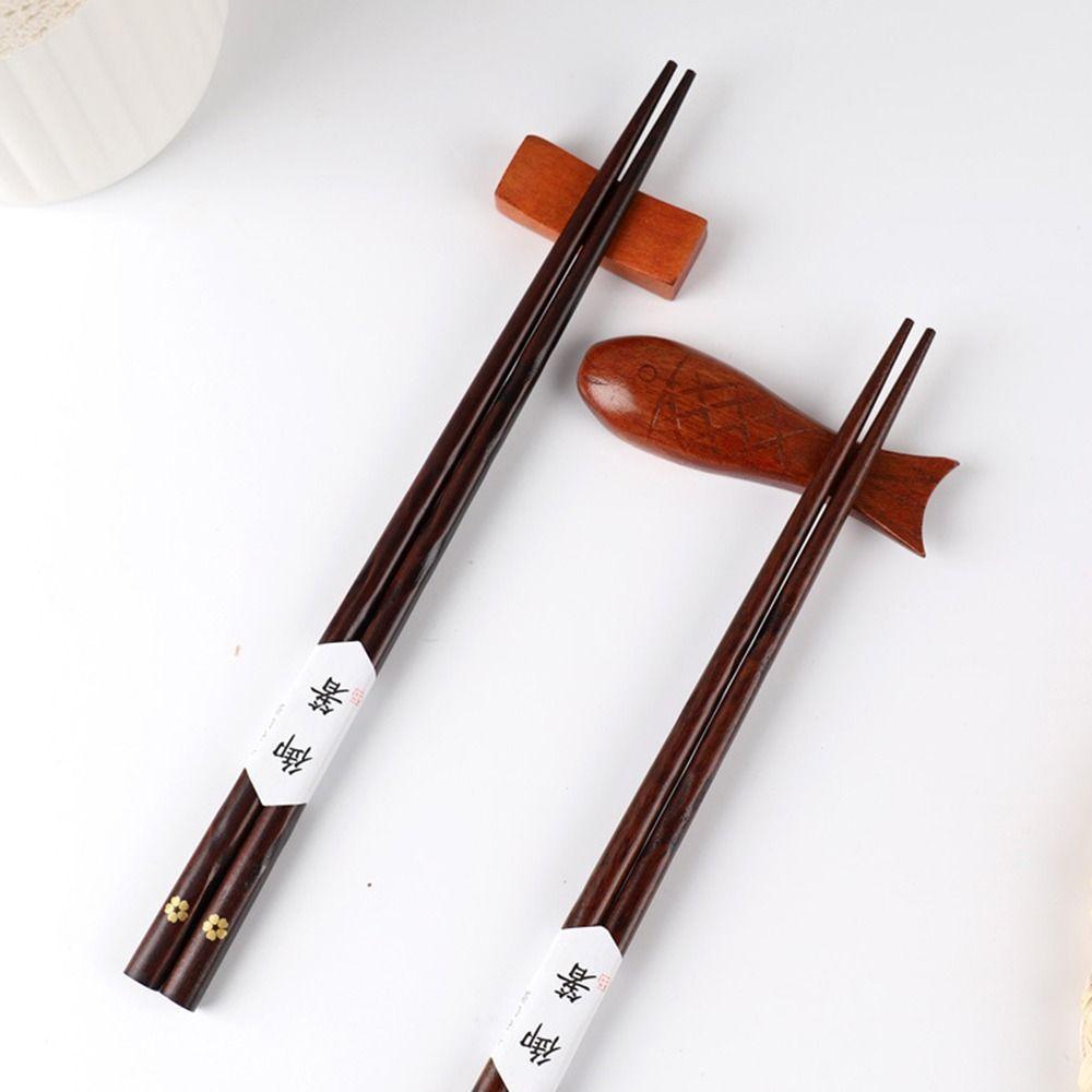 Sushi Noodles Elegant Rustic Wooden Reusable Kitchen Utensils Flatware Chopsticks Tableware