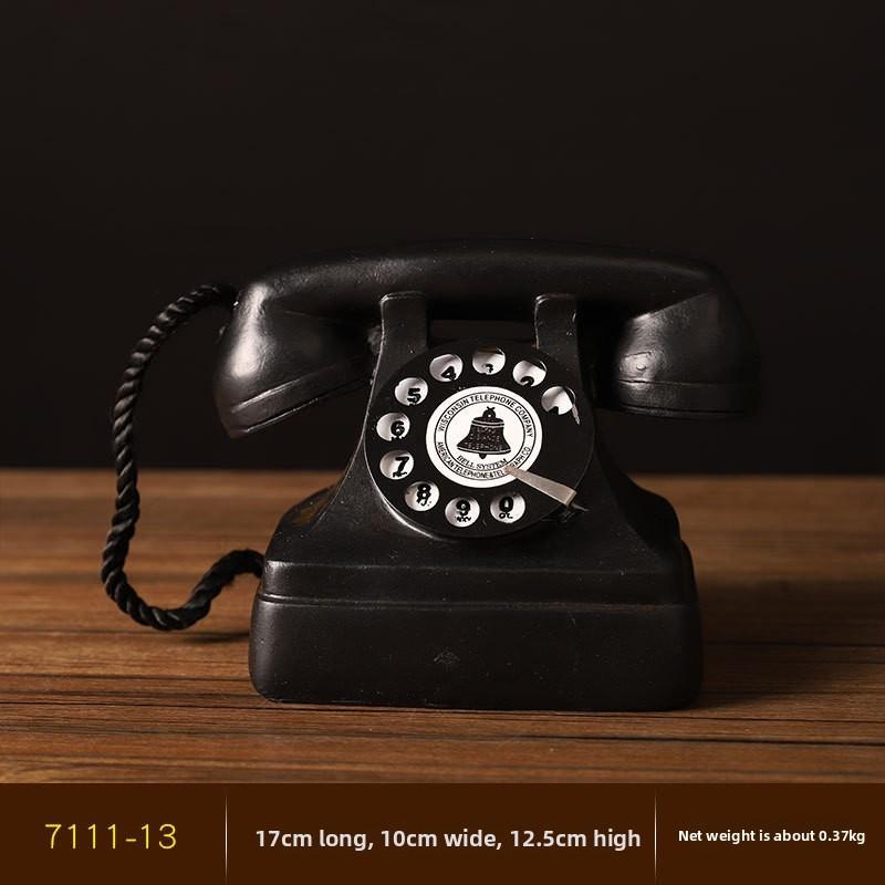 

Телефон из смолы Классическое произведение искусства для гостиной Книжная полка Тумба под телевизор Декор Black