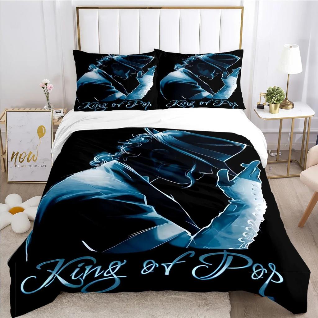 Michael Jackson Copripiumino Rock Federa Set Biancheria da Letto Adulto Ragazzo Ragazza Decorazione Camera da Letto Bambini Singolo Matrimoniale Grande Dimensioni