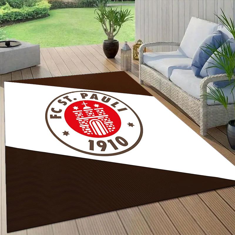 FC St. Pauli Flannel Pattern Square Carpet,Area Rug,Carpet Rug for Living Room Bedroom Sofa Playroom Decor,Non-slip Floor Mat