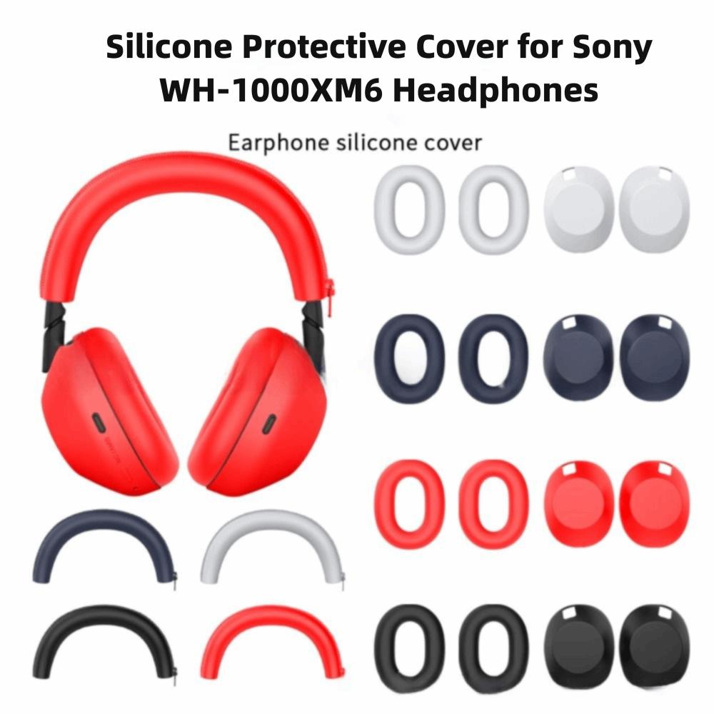 Silicone Headphone Earpads Cover Anti-dust Soft Head Beam Protective Case Shockproof Replacement Earcups for Sony WH-1000XM6