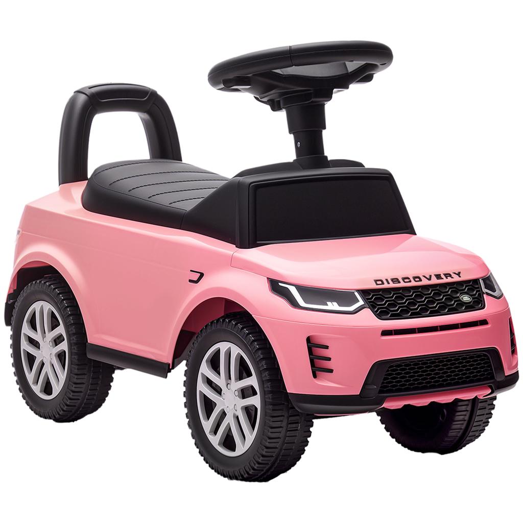 Ride-On Car for Children, Land Rover, Push Vehicle, Horn, Engine Sounds, Under-Seat Storage, Pink