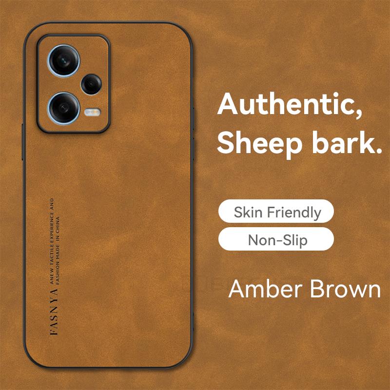 Sheepskin Leather Case For Xiaomi Redmi Note 12 Pro Plus 11 11S 10 5G Redmi 10C 12C A1 Poco X5 Pro Luxury Bumper Soft Cover