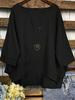 2025 Summer Fashion Plus Size Women's Round Neck Pocket Solid Color Irregular T-Shirt