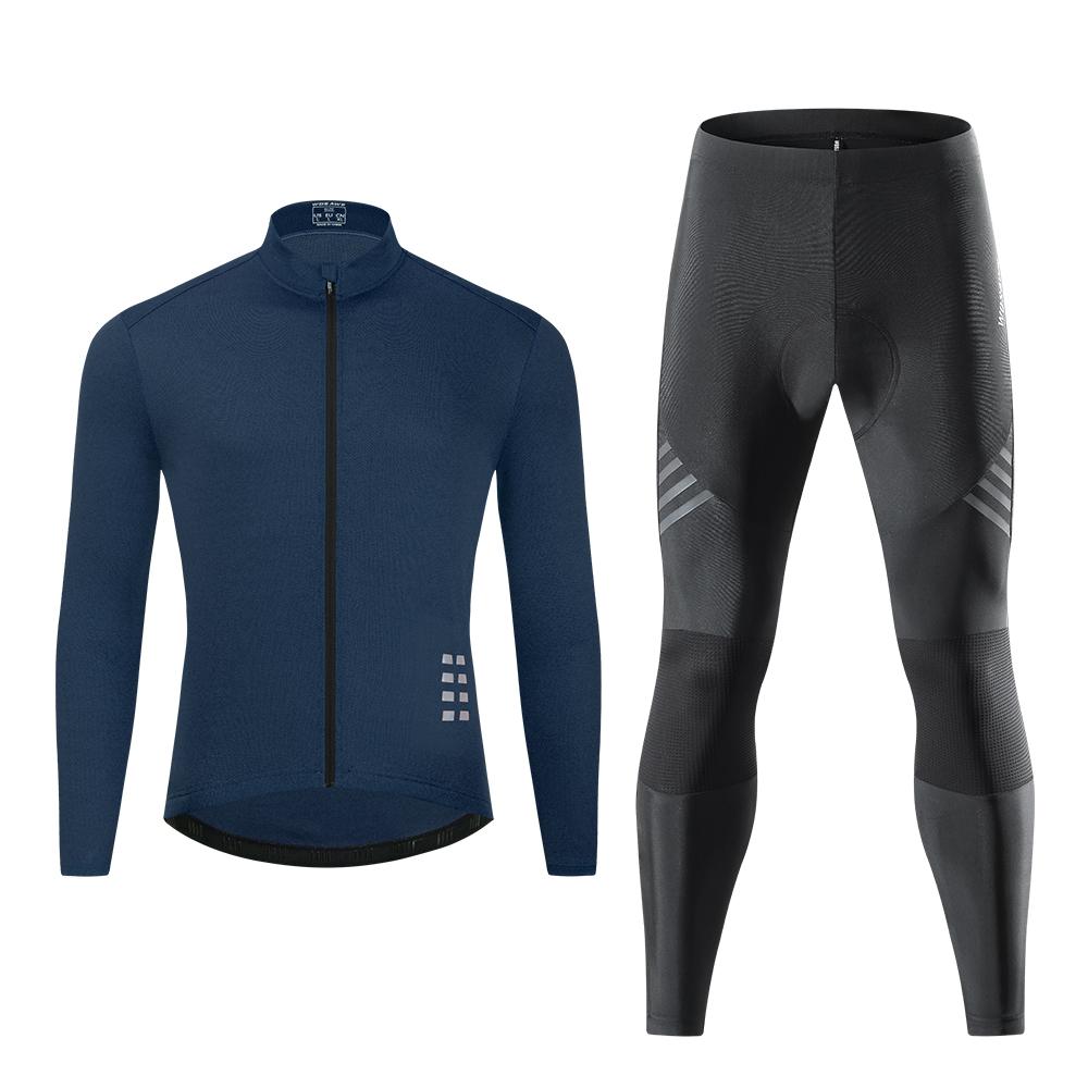 Cycling Sets WOSAWE Men's Long Sleeve Jersey Gel Padded Pants Bike Outfits