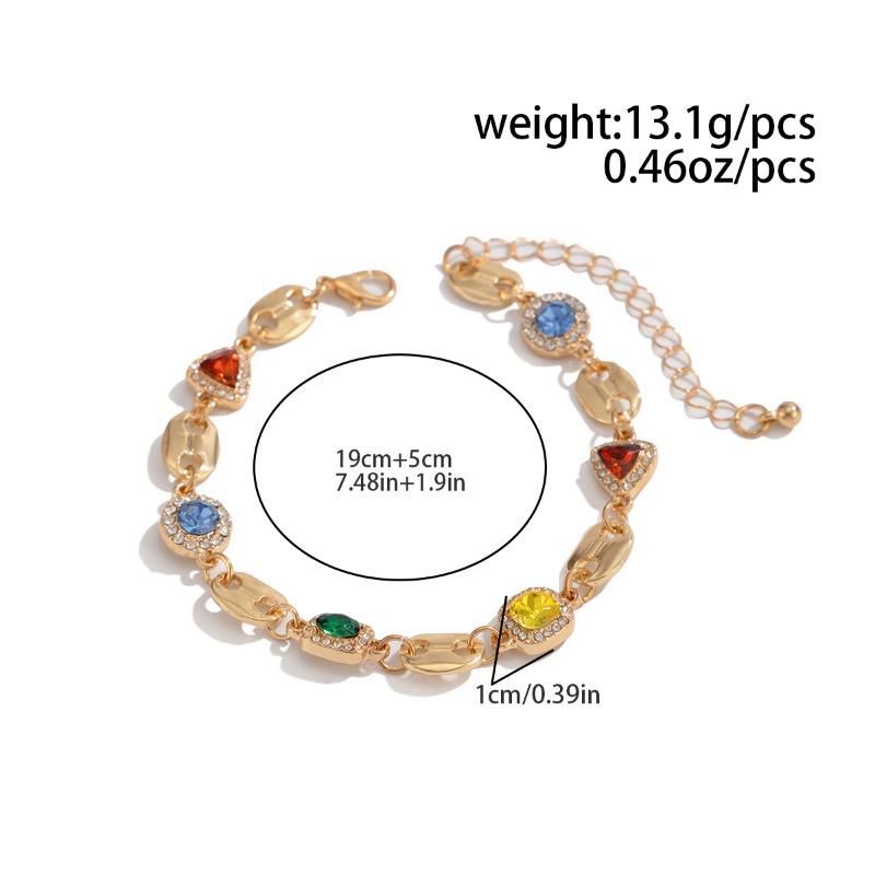 Diamond Necklace Men's Hip Hop Retro Super Shiny Clavicle Chain Easiest for Match Bracelet