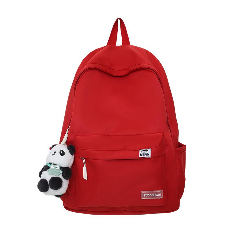 Casual Schoolbag Solid Color School Large Capacity Female Primary School Student Junior High School High School Student Nylon Backpack
