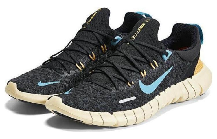 Nike Free Run 5.0 Next Nature Black Anthracite Wheat Gold Noise Aqua Women's CZ1891-008