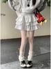 Double-Sided Fleece Ballet-Style Puffy Midi Skirt - High Waist, Slimming A-Line Design, Autumn/Winter for Women