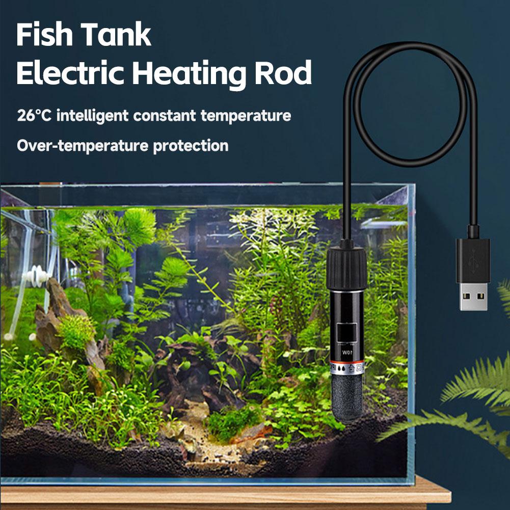 Mini Aquarium Heater Safe Shrimp/Turtle/Fish/Reptiles 27-26℃ Thermostat Aquarium Basking Heater Small Tank Heater