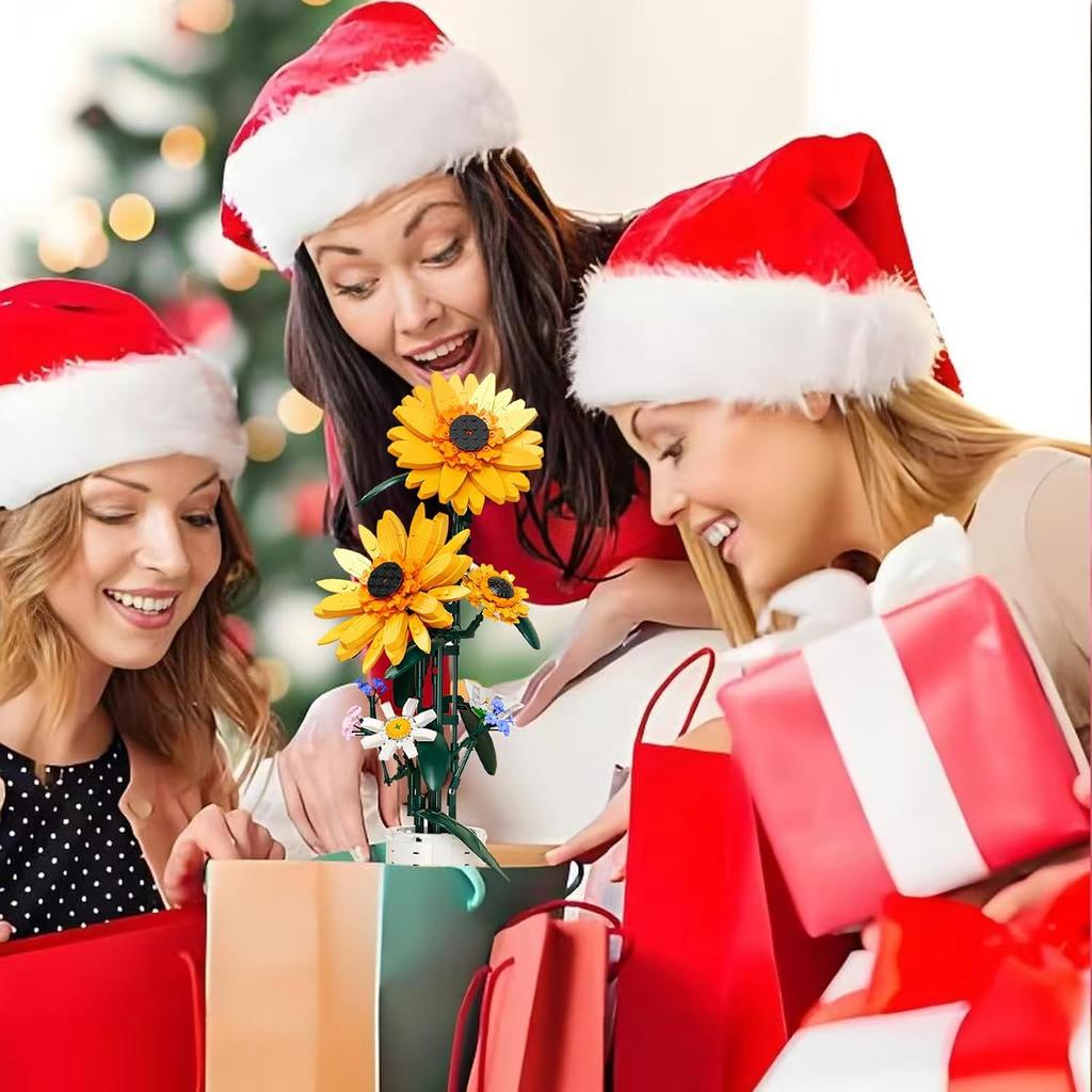 Sunflower Building Block Set with Vase – 821PCS Flower Bouquet for Adults and Teens, for Home and Office Decor, Ideal for Boys and Girls