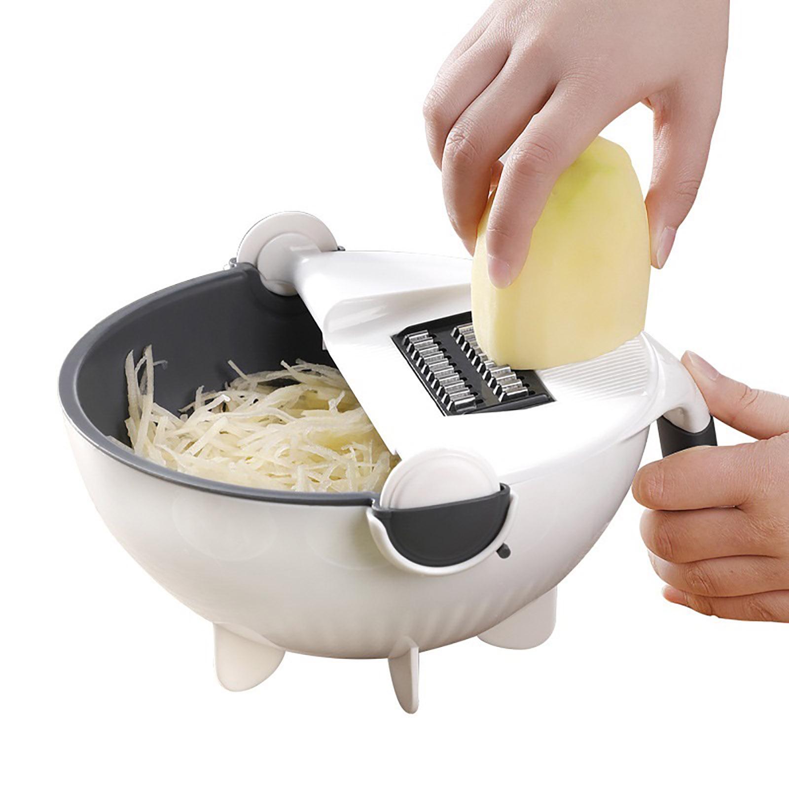 9 In 1 Functional Vegetable Slicer Large Capacity Vegetable Cutter Multifunction Vegetable Cutter With Drain And Kitchen Stuff белый