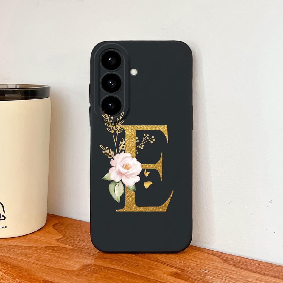 Flower Letter Phone Cover For Samsung S26 Ultra Case For Samsung S26 Plus Back Cover Soft Liquid Silicone Fundas For Galaxy S 26