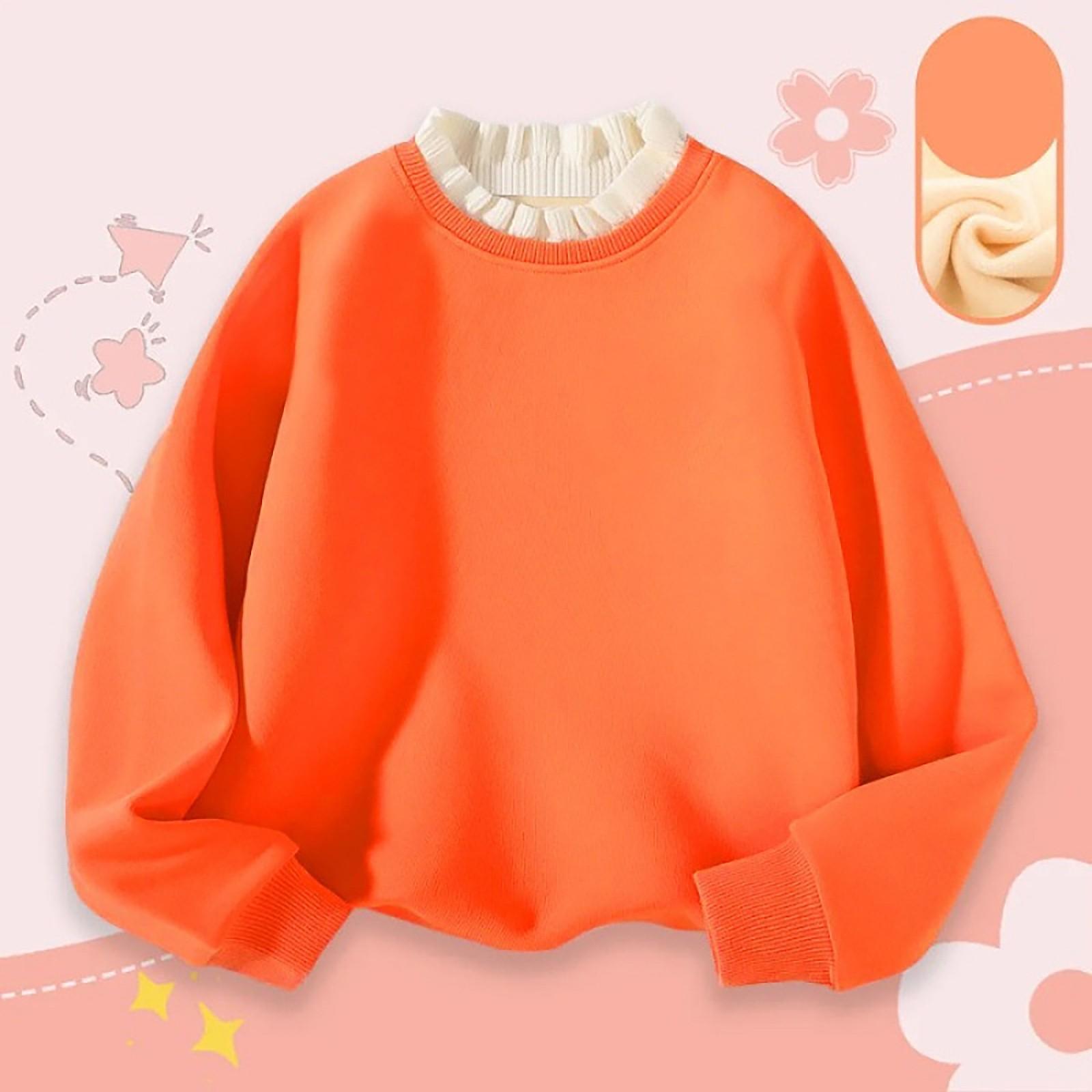 

Толстовка с капюшоном из флиса для мальчиков и девочек, осенне-зимняя, средняя, детская, однотонная, теплая одежда, детский флисовый топ с капюшоном 150 оранжевый