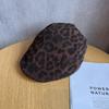 Vintage Leopard Print Newsboy Cap With Sun Protection For Casual Women And Men