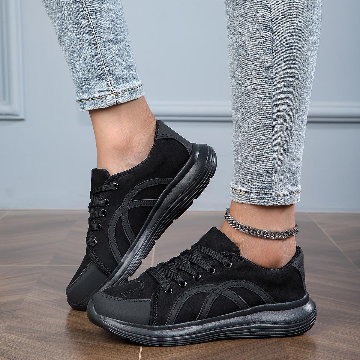 

Женские кроссовки, дышащая уличная обувь, женская повседневная обувь, женская обувь на шнуровке, женская обувь 43 чёрный